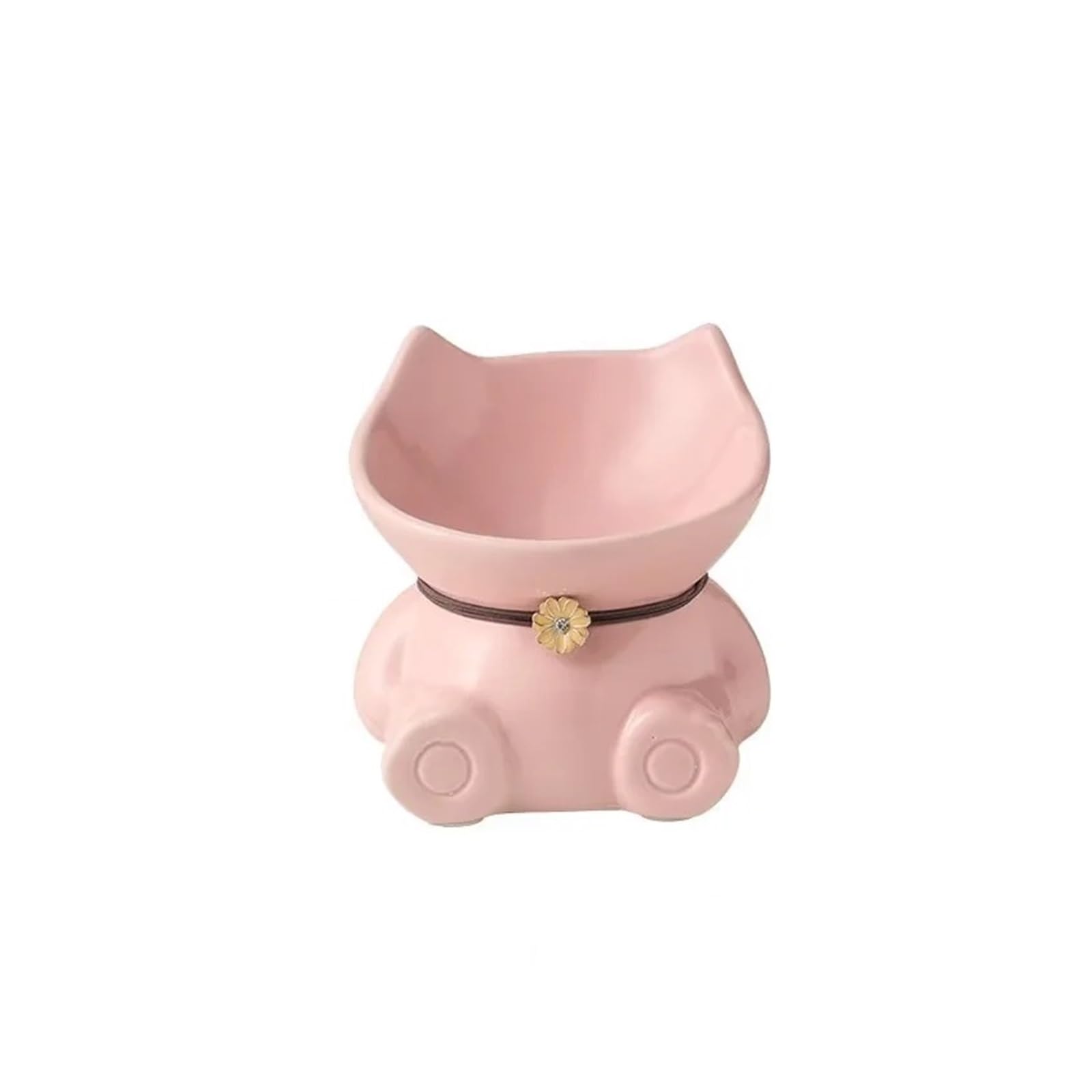 Hoher Katzenschüssel Haustier-Katzennapf, Futternapf, schräger Mund, Hundenapf, Katzentrinknapf, hoher Fußschutz, Halswirbel, Katzentrinken für Futter und Wasser (Color : Pink Large)
