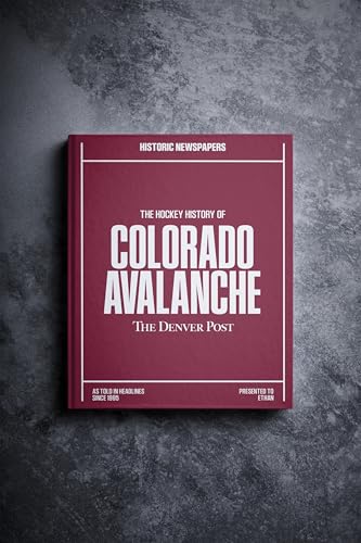 Signature gifts Colorado Ice Hockey Newspaper History Book,Personalized A3 Large Deluxe Hardcover - Colorado NHL Fan - Keepsake Gift - Name Printed On Cover (Avalanche)