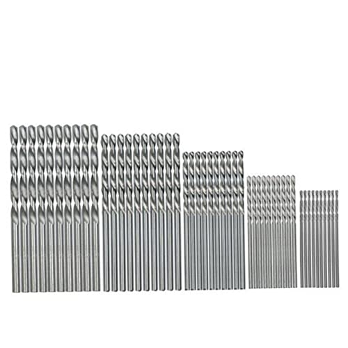 AZIDWERYQ - Jeu de forets HSS à tige droite hélicoïdale, acier rapide 1mm 1.5mm 2mm 2.5mm pour métal bois plastique 50 pièces