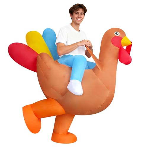 eLUUGIE Inflatable Costume Cosplay Outfit Blow-up Suit for Adults/Halloween/Christmas Party/Thanksgiving(Turkey)