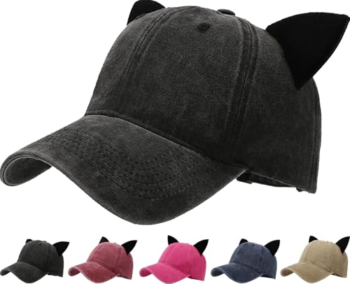 Image of Mens Baseball Cap Baseball Hat Funny Trucker Hats for Men Women Cute Beanie Distressed Cap Ponytail Hat for Women