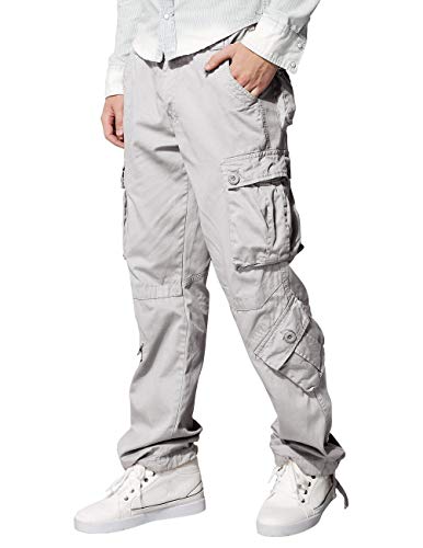 Image of Match Men's Wild Retro Multi-Pockets Utility Casual Cotton Cargo Trousers #3357