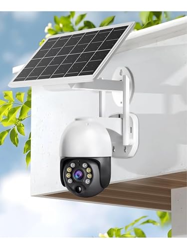 Câmera de Segurança Solar Wi-Fi 3MP Full HD à Prova D’água Visão Noturna 360° PTZ Detecção de Movimento Áudio Bidirecional Vigilância 24h Instalação Fácil Sem Fios App ICSEE