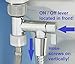 RinseWorks –Bidet T Adapter with 3-way Shut-off Valve for Toilet (7/8