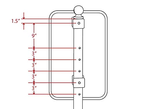 Rugged Blue PP2 Tip'n Roll Portable Sign Pole - Black 60" - 2 Pack | Next Generation of Portable Outdoor Signs Holders | Accepts Signs from 9"X12" to 24"X24" to 12"X36" | Includes EZ-GRIP Finial