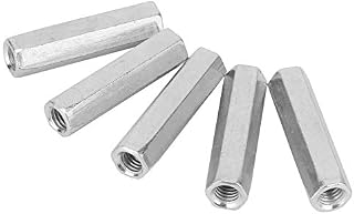 5pcs M8 * 50 Long Rod Nut Hex Hexagonal Sleeve Nut Standoff Threaded Fasteners Coupling Nuts Fastener for Communication Equipment, Ship Assembly