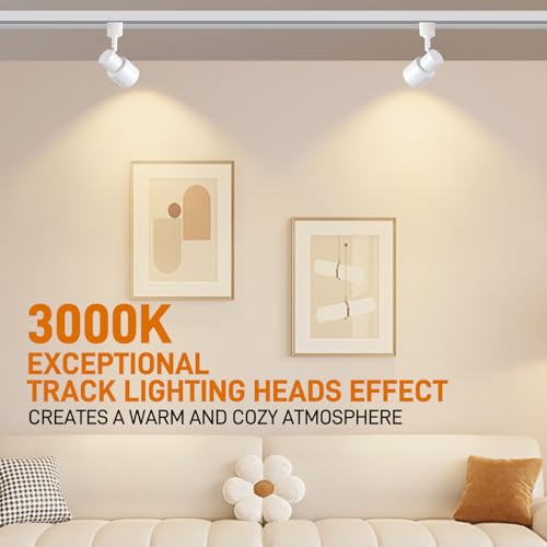 AIBISOD 10W H Track Lighting Heads, Dimmable LED Track Lighting Heads Fixtures Bright 3000K Warm White Track Light Head for Accent Task Art, Flicker Free CRI90+ 24° 900lm (White, 4 Pack) by AIBISOD - Used condition - Image 2