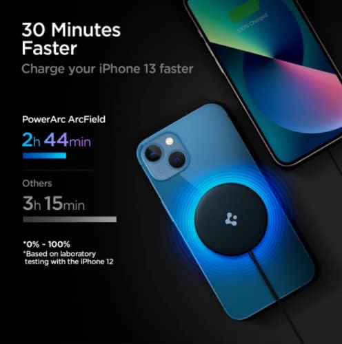 Spigen ArcField [MagFit] Fast Magnetic Wireless Charger For MagSafe Case Compatible with iPhone 14 13 12 Mini 12 Pro 12 Pro Max