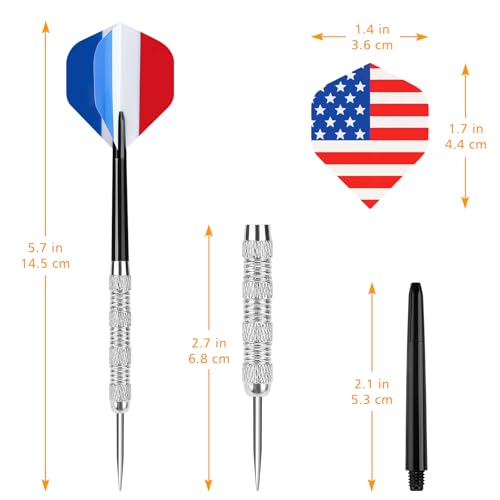 Image of Accmor Metal Tip Darts, Steel Tip Darts, 14 Grams Professional Metal Darts, Darts Metal Tip Set, Metal Darts for Dartboard