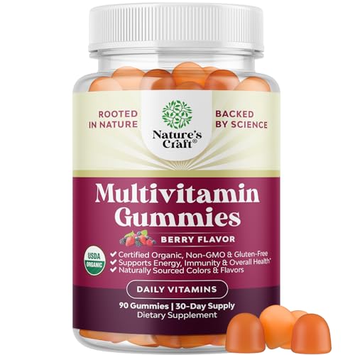 USDA Organic Multivitamin for Women and Men - Vegan Organic Multivitamin for Men Gummies with Zinc &...