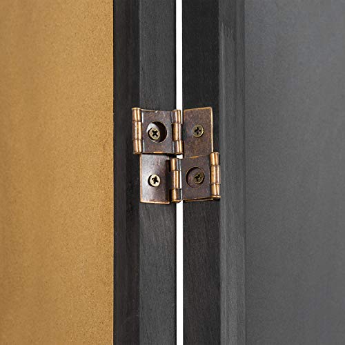 Mygift 5.9 Ft Tall Room Divider With Double-Sided Chalkboard Whiteboard And Cork Bulletin Board - 3 Panel Distressed Black Wood Multipurpose Folding Screen Furniture Décor #TOP5