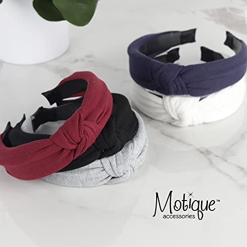 Motique Accessories Cotton Knotted Cute Headband For Women - Black #TOP2