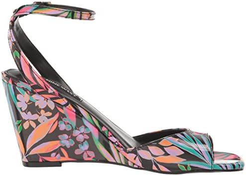 Nine West Women's NEVR8 Wedge Sandal, Black Tropical Multi, 5.5 | Image 5