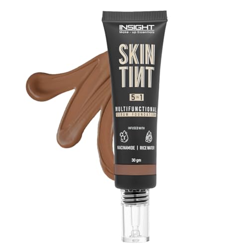 Image of INSIGHT Skin Tint 5-in-1 Serum Foundation (30g) | SPF 20 PA++++ | Lightweight, Hydrating & Brightening with Niacinamide & Rice Water | Primer, Moisturizer & Sunscreen in One | For All Skin Types - Shade: Brewtiful