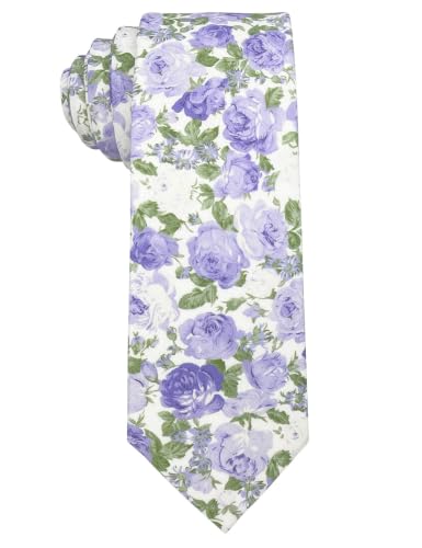 Image of Kebocis Mens Skinny Cotton Floral Tie for Men