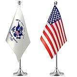 ZXvZYT 2 Pack American US Coast Guard flag USA Coast Guard table flag,Small Mini United States Military Desk Flags With Stand Base,for Army Party Events Celebration Decorations Supplies
