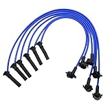 Saihisday 6Pcs ST-6265 8.0mm Spark Plug Wire Set Blue Replacement for Ford Explorer 2005-2010 Mercury Mountaineer 4.0L V6(Blue)