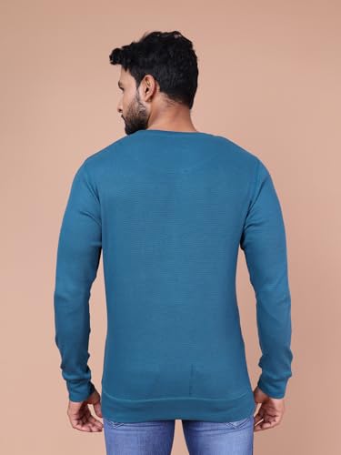 Image of Rupa Colors Waffle Texture Full Sleeves T-Shirt for Men, 100% Cotton with Breathable Fabric, Ribbed Crew Neck, Super Stretchable, Anti-Fungal Dye, Pack of 1