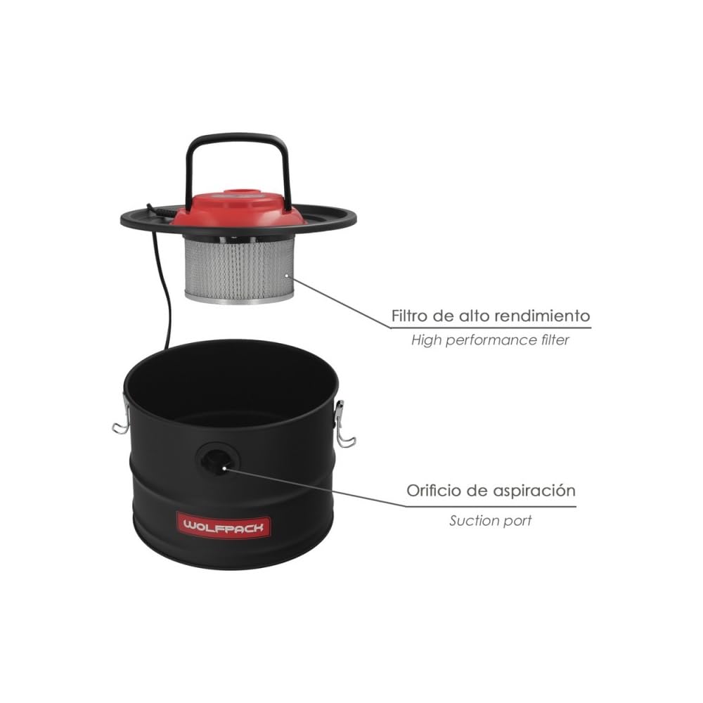 WOLFPACK LINEA PROFESIONAL Aspirador Cenizas Wolfpack 1200 Watt. 15 Litros