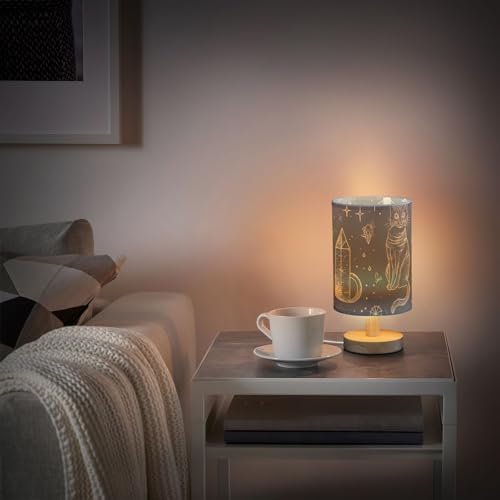 Lámpara de mesa de noche negro y dorado con led miniatura 6