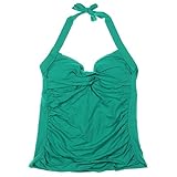 Anne Cole Women's Color Blast Solids Shirred Twist-Front Halter Tankini