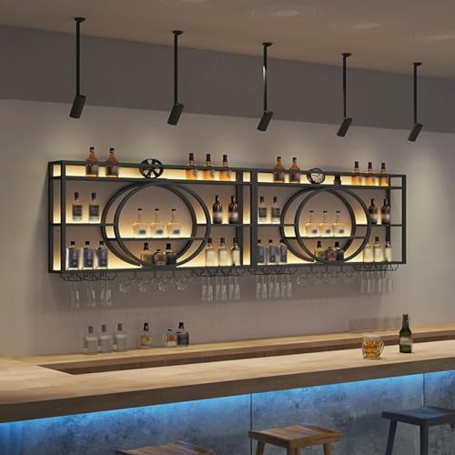 Présentoir à vin moderne en métal support mural verres à pied - 3