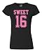 Rock Scythe - Sweet 16, 16th birthday gifts Juniors T-shirt Tee - Large-Black/Pink