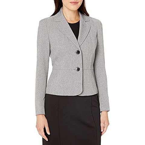 Kasper Women's Size Two Button Jacket, Grey/Black, 16 Petite Cover