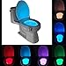 FCX-LIGHT Lampe de Toilette Veilleuse LED Détecteur, Détecteur de Mouvement pour Cuvette Siège 8 Changement de Couleurs Éclairage WC Toilette Utilisation dans l'obscurité,White