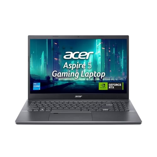 Image of Acer Aspire 5 Gaming Laptop 13th Gen Intel Core i5 (8GB RAM /512GB SSD /NVIDIA RTX 2050 4GB Graphics /144Hz /Win11Home)A515-58GM 15.6 inch FHD Display, Steel Gray, Backlit Keyboard, Fingerprint Reader, 1.78KG