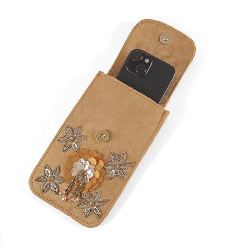 Image of J I ACCESSORIES Velvet Saree Clutch Mobile Pouch Waist Clip Ladies Purse Gift For Women