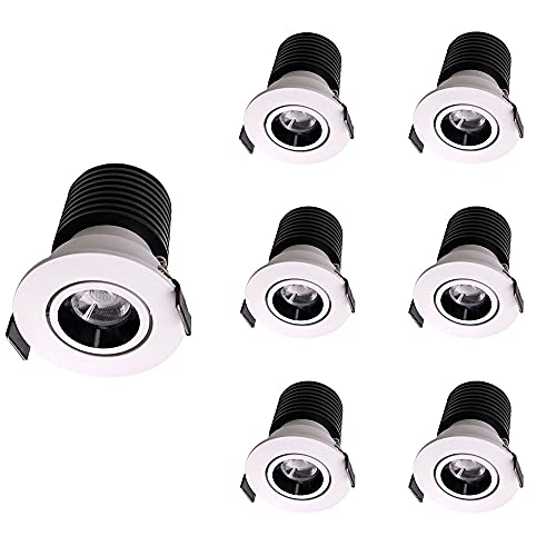 Downlight orientable LED pack de 7 avec support de lampe encastrable lumière chaude