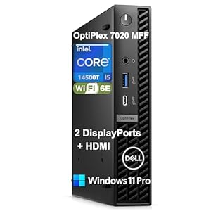 Dell OptiPlex 7020 MFF Micro Form Factor Mini Business Desktop Computer, 14th Gen Intel 14-Core i5-14500T (Beat i7-13700T), 16GB DDR5 RAM, 512GB PCIe SSD, WiFi 6E, 2 DisplayPorts + HDMI, Win 11 Pro