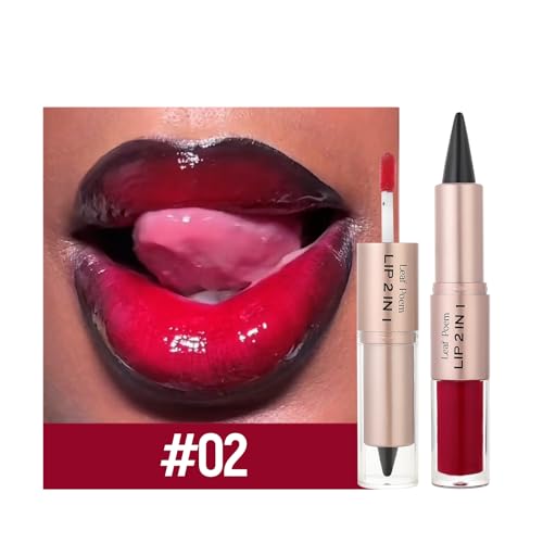 Image of BAISEN DIARY 3 Pcs Double-Ended Matte Lip Liner & Lip Gloss Duo, Caramel Brown Nude Ombre Lip Combo Pencil, Lip Liner and Lipstick Gloss Set for Defined & Fuller Looking Lips (#01#02#03)