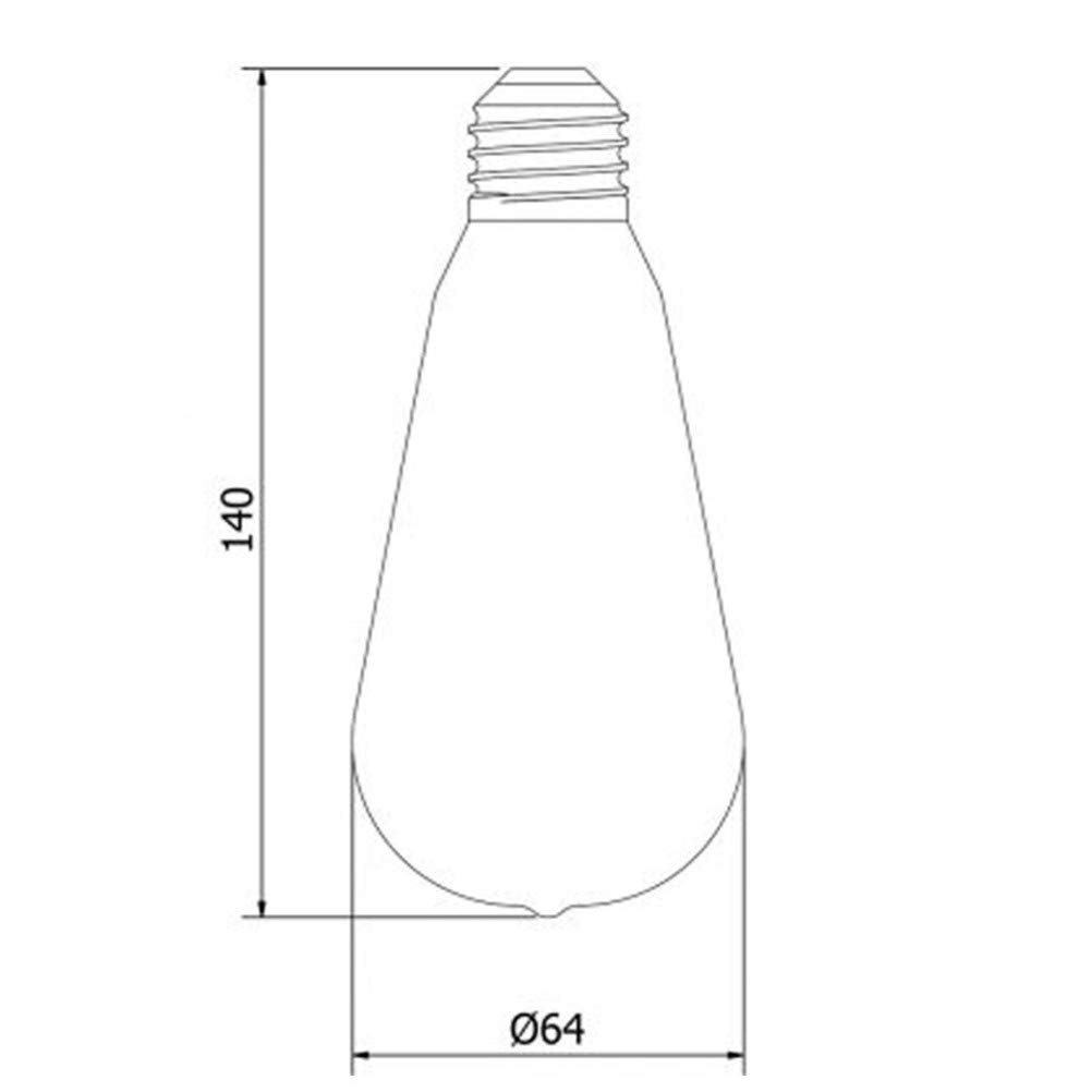 Bombilla LED ST64 de filamento Espiral, Bombilla Edison de 3 W, Base de Rosca E27, Cristal ámbar, 2200 K, lámpara Decorativa Retro Regulable de filamento Flexible, 6 unid