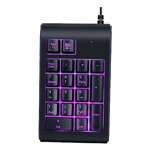 Clavier numérique USB filaire noir RGB compact pour ordinateur