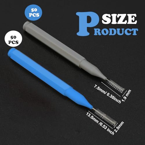 Image of Patelai 100 Pieces Braces Dental Brush for Cleaner Interdental Toothpick Dental Tooth Flossing Head Oral Hygiene Flosser Toothpick Cleaners Tooth Tool(Blue, Grey,Mixed Sizes)