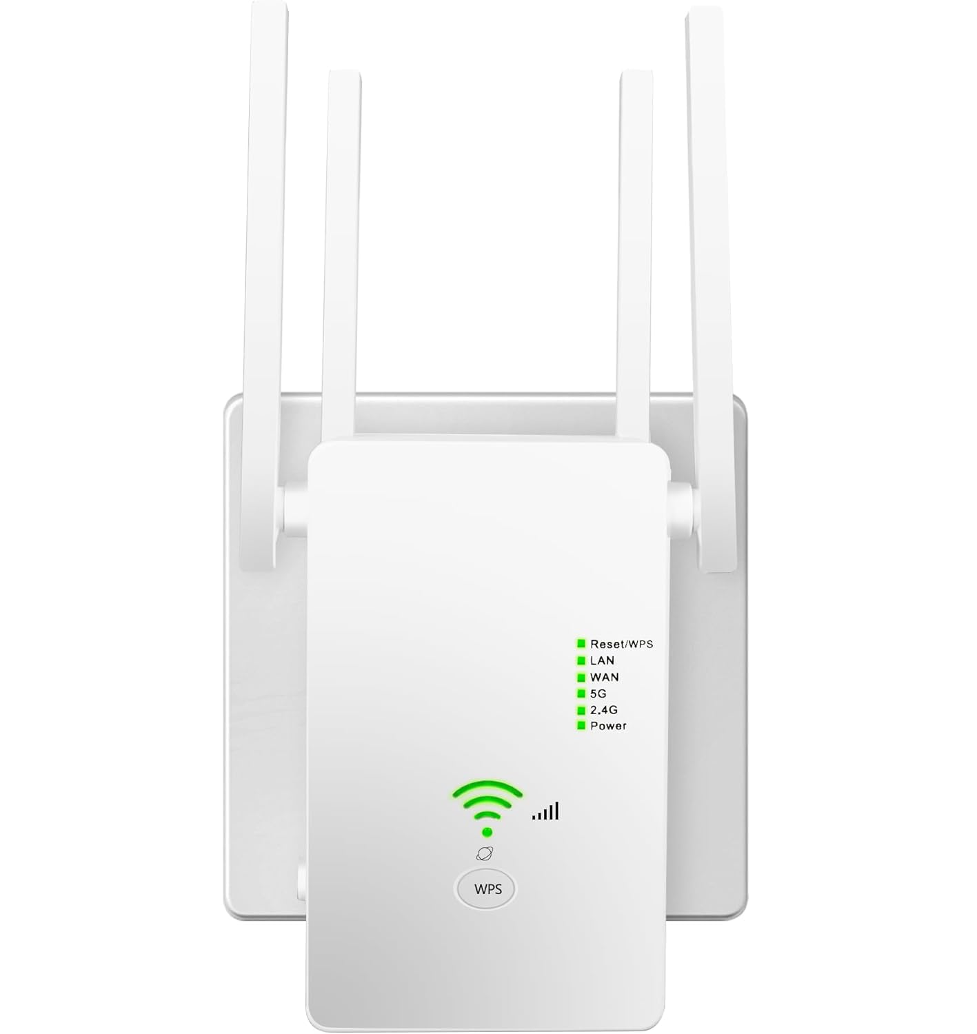 WLAN Repeater WLAN Verstärker 1200Mbit/s Dual-Band WiFi Booster mit Repeater/Router/Access Point Modus,4 Antennen,Einfache Einrichtung,WiFi Range Extender mit LAN/WAN Port (Weiß1200m)