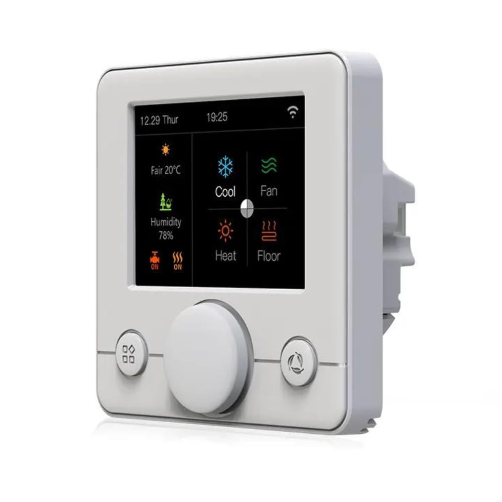 Termostato Temperatura Smart System Wifi. Sensore Temperatura - App Tuya e Smart Life, Termostato Ventilconvettore Programmazione - Schermo LCD IPS TFT, Alexa, 7 Lingue