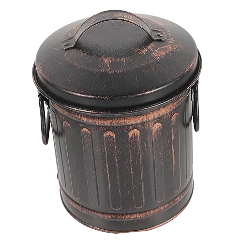 HIAKDOFT Fireplace Ash Bucket Lid Iron Coal Bucket for Fireplace Metal Ash Storage Large Capacity Indoor Outdoor Use