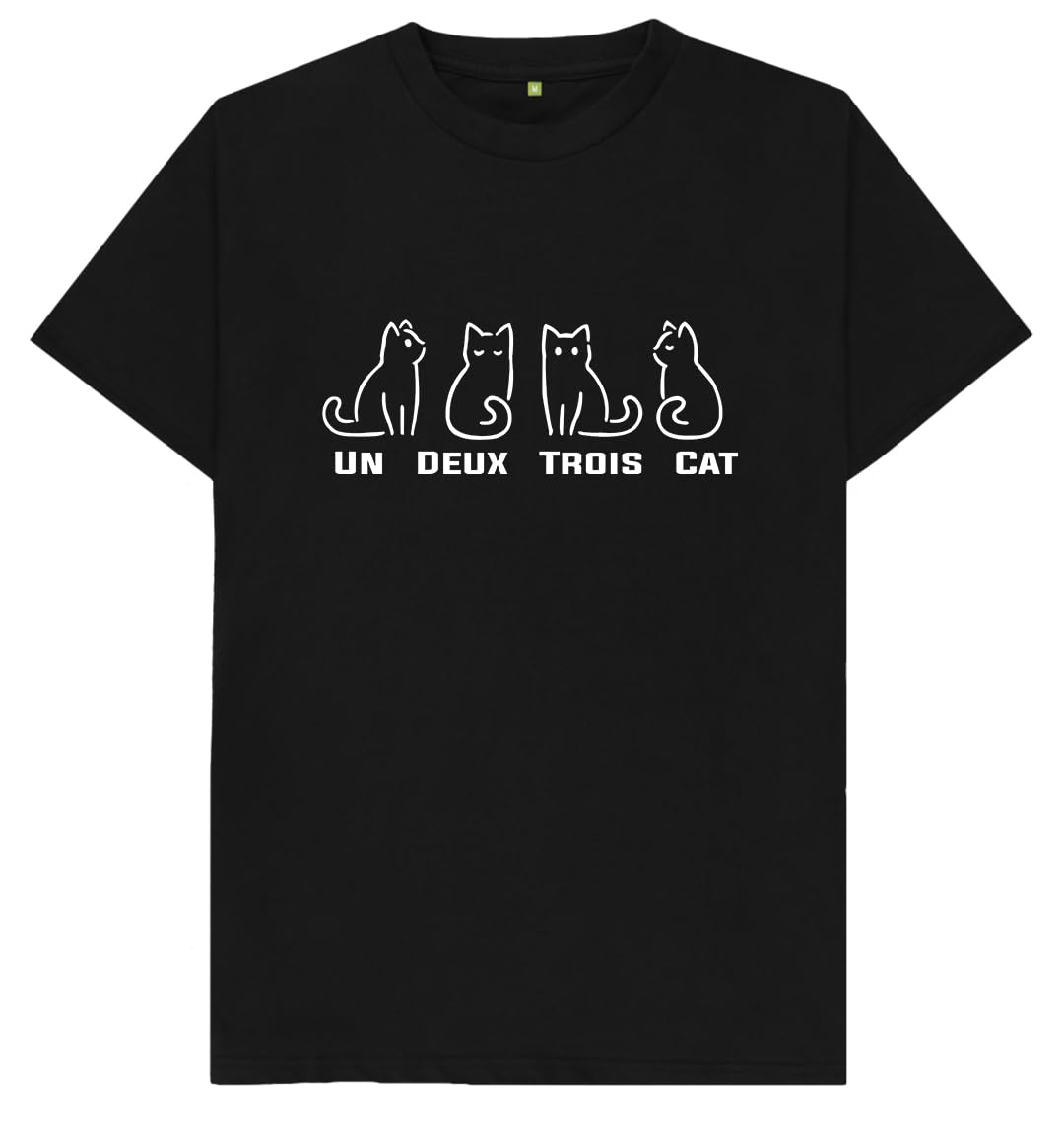 Misfits-Apparel Un Deux Trois Cat Mens T Shirt Large Black