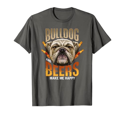 Camisa Bulldog Inglés Regalo Amante de la Cerveza para Hombres Día del Padre Camiseta