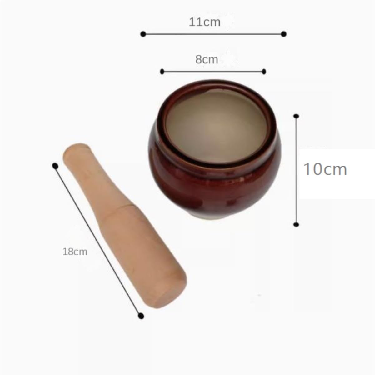 Ceramiczny czosnek Imbir zestaw pestle, Zestaw kamiennego moździerza i tłuczka do przypraw Czosnek Imbir Brązowy 11x10cm