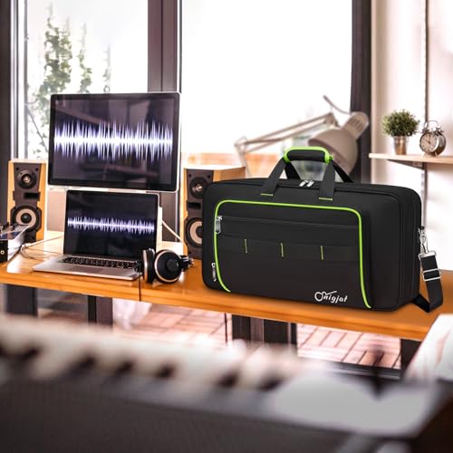 SNIGJAT DJ Controller Case for DDJ FLX4/ DJ 400/ DDJ REV1, Padded DJ Controller Bag with 5 Pockets for Laptop, Headphones, Cables, DJ Carrying Case with Adjustable Shoulder Strap, 21.5"x11.8"x2.5"