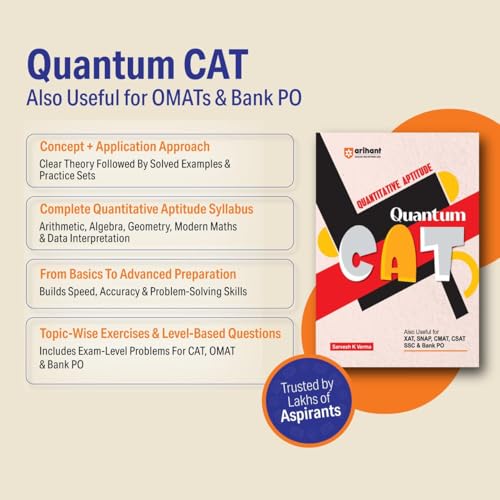 Image of Arihant Quantum CAT Quantitative Aptitude Book | MBA Entrance Exam Preparation Guide | QA Concepts, Practice Questions & Shortcuts | Useful for CAT, ... CSAT, SSC & Bank PO | by Sarvesh K Verma