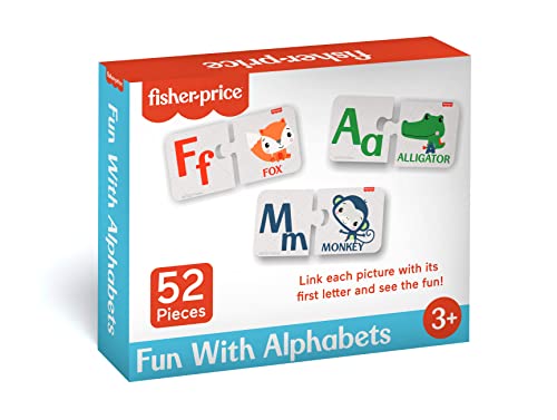 Image of Fisher Price Fun With Alphabets - 56 Pieces Alphabet Matching Puzzle for Kids Age 3 Years & Above - Learning and Development - Fun & Learn With Colorful Pieces