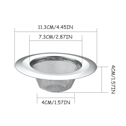 Coladores para fregadero de acero inoxidable 4.45 pulg 2 pzas miniatura 7