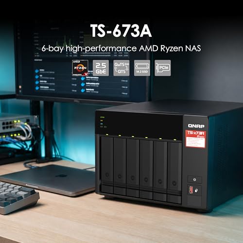 Image of QNAP TS-673A-8G 6 Bay High-Performance NAS with 2 x 2.5GbE Ports and Two PCIe Gen3 Slots