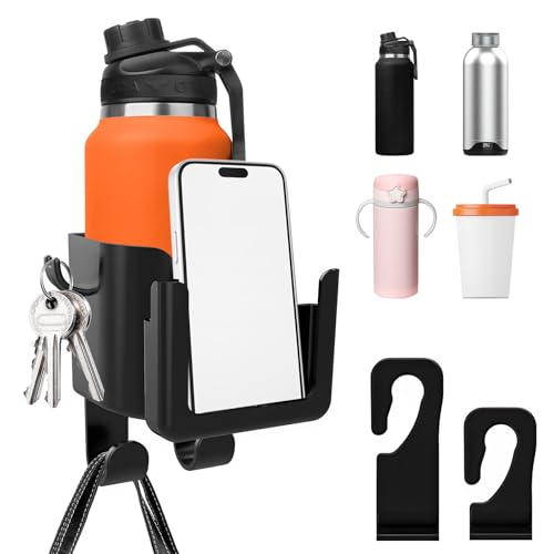 Portavasos para reposacabezas universal 3 en 1 color negro miniatura 1