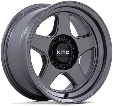 Miniatura 2 de KMC KM728 LOBO Rueda personalizada - 17x8.5, desplazamiento -10, patrón de pernos 6x139.7, cubo de 4.177 in - Llanta antracita mate